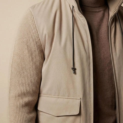 Knit Sleeve Men’s Jacket