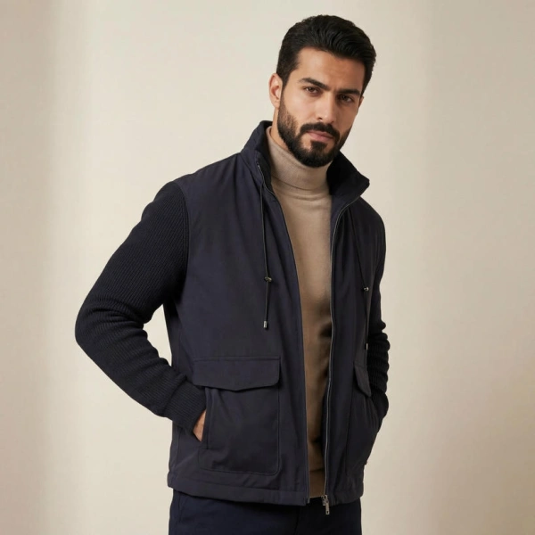 Knit Sleeve Men’s Jacket