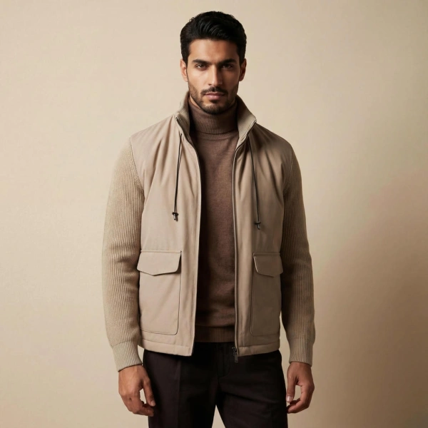 Knit Sleeve Men’s Jacket