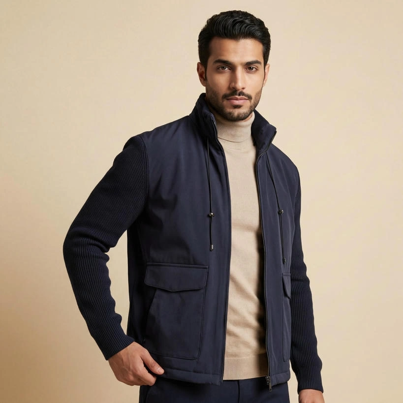 Knit Sleeve Men’s Jacket