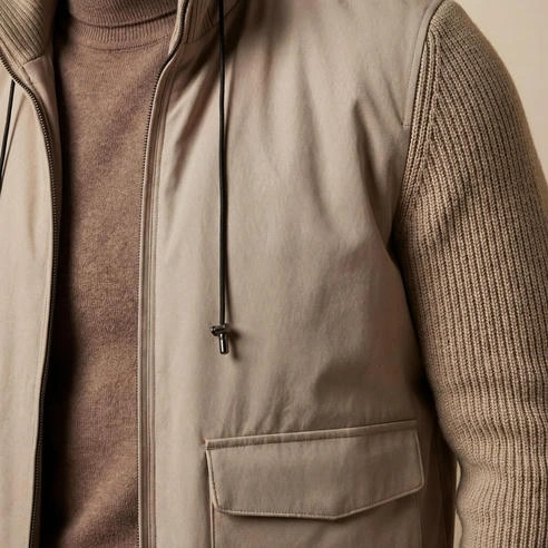 Knit Sleeve Men’s Jacket