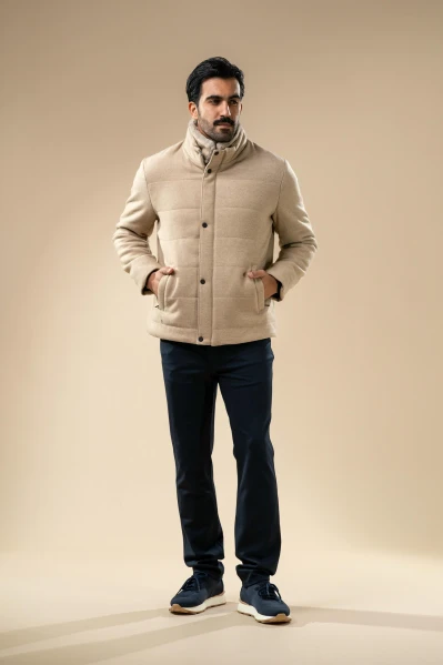 Men’s Padded Wool-Blend Jacket