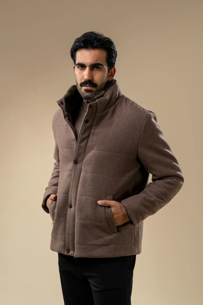Men’s Padded Wool-Blend Jacket