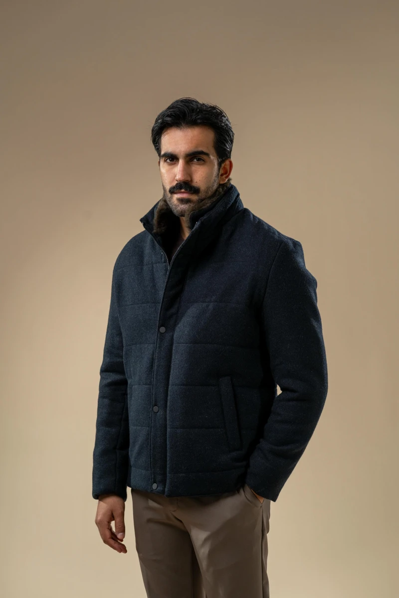 Men’s Padded Wool-Blend Jacket