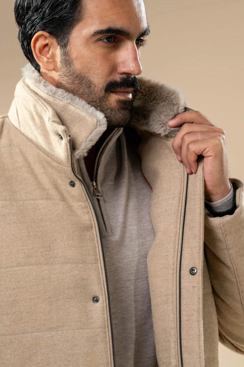 Men’s Padded Wool-Blend Jacket