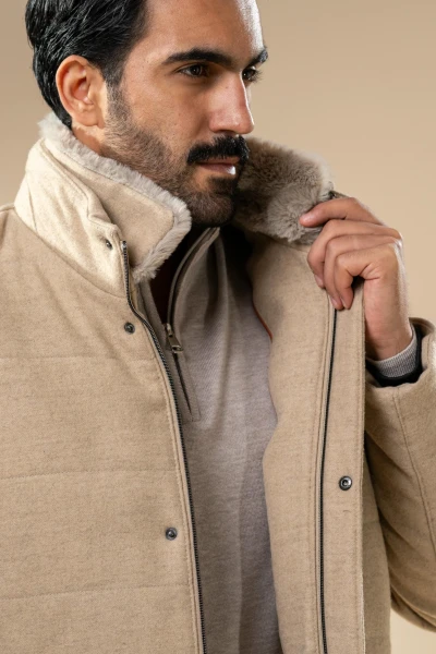 Men’s Padded Wool-Blend Jacket