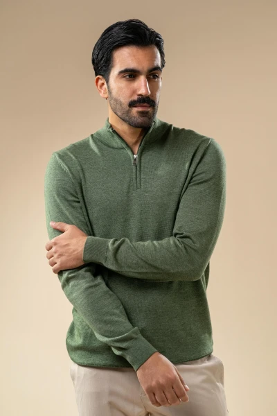 Men’s Half-Zip Knit Sweater