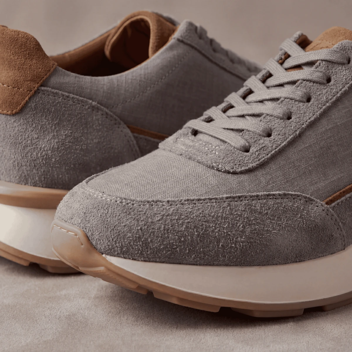 Men's Premium Suede & Canvas Low-Top Sneakers