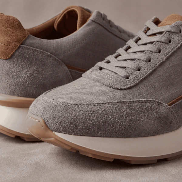 Men's Premium Suede & Canvas Low-Top Sneakers