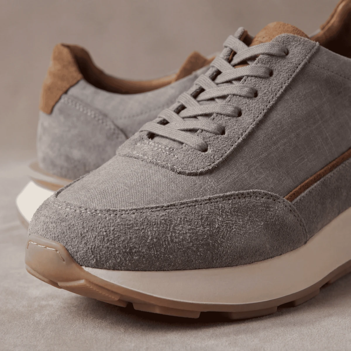 Men's Premium Suede & Canvas Low-Top Sneakers