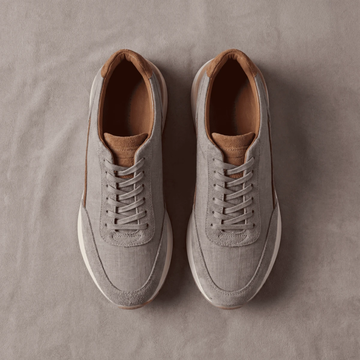 Men's Premium Suede & Canvas Low-Top Sneakers