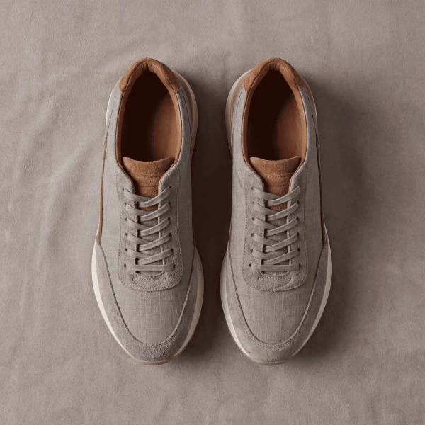Men's Premium Suede & Canvas Low-Top Sneakers